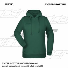   ZICCER COTTON HOODED WOMAN pamut kapucnis melegítő felső női sötétzöld