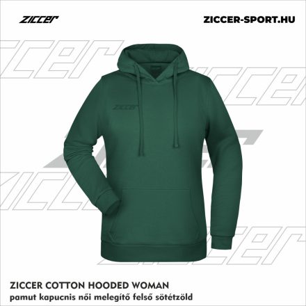 ZICCER COTTON HOODED WOMAN pamut kapucnis melegítő felső női sötétzöld