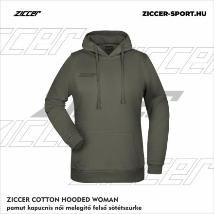 ZICCER COTTON HOODED WOMAN pamut kapucnis melegítő felső női sötétszürke