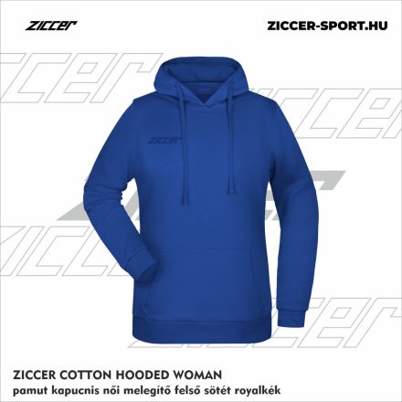 ZICCER COTTON HOODED WOMAN pamut kapucnis melegítő felső női sötét royalkék