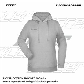   ZICCER COTTON HOODED WOMAN pamut kapucnis melegítő felső női világosszürke