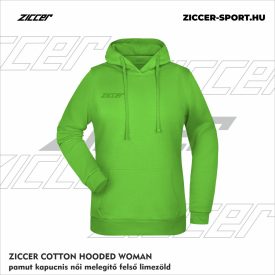   ZICCER COTTON HOODED WOMAN pamut kapucnis melegítő felső női limezöld