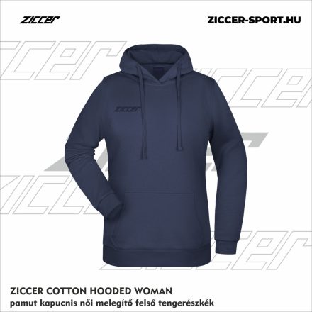 ZICCER COTTON HOODED WOMAN pamut kapucnis melegítő felső női tengerészkék