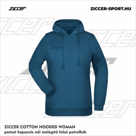   ZICCER COTTON HOODED WOMAN pamut kapucnis melegítő felső női petrolkék