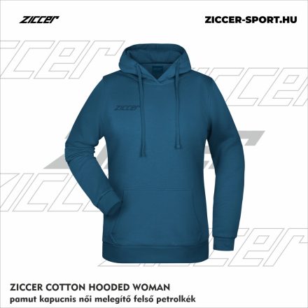 ZICCER COTTON HOODED WOMAN pamut kapucnis melegítő felső női petrolkék