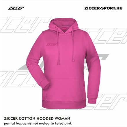 ZICCER COTTON HOODED WOMAN pamut kapucnis melegítő felső női pink