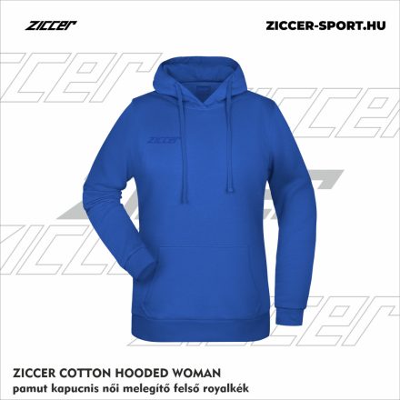 ZICCER COTTON HOODED WOMAN pamut kapucnis melegítő felső női royalkék