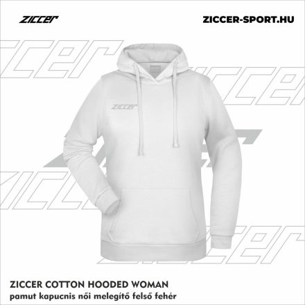 ZICCER COTTON HOODED WOMAN pamut kapucnis melegítő felső női fehér