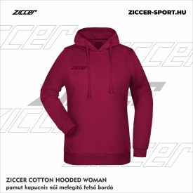   ZICCER COTTON HOODED WOMAN pamut kapucnis melegítő felső női bordó