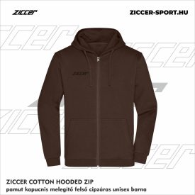   ZICCER COTTON HOODED ZIP pamut kapucnis melegítő felső cipzáras unisex barna