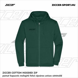   ZICCER COTTON HOODED ZIP pamut kapucnis melegítő felső cipzáras unisex sötétzöld
