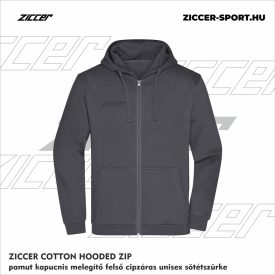  ZICCER COTTON HOODED ZIP pamut kapucnis melegítő felső cipzáras unisex sötétszürke