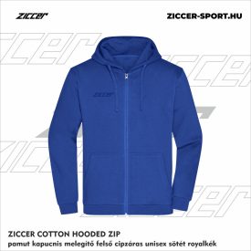   ZICCER COTTON HOODED ZIP pamut kapucnis melegítő felső cipzáras unisex sötét royalkék