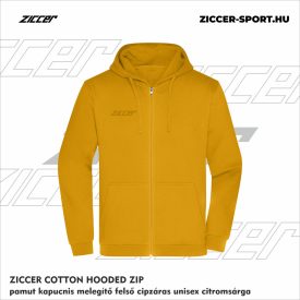   ZICCER COTTON HOODED ZIP pamut kapucnis melegítő felső cipzáras unisex citromsárga