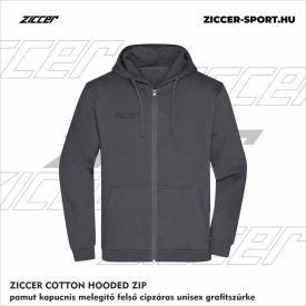   ZICCER COTTON HOODED ZIP pamut kapucnis melegítő felső cipzáras unisex grafitszürke