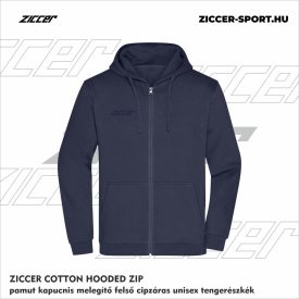   ZICCER COTTON HOODED ZIP pamut kapucnis melegítő felső cipzáras unisex tengerészkék