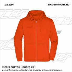   ZICCER COTTON HOODED ZIP pamut kapucnis melegítő felső cipzáras unisex narancssárga