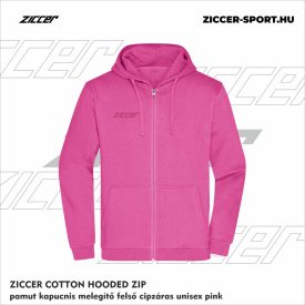   ZICCER COTTON HOODED ZIP pamut kapucnis melegítő felső cipzáras unisex pink