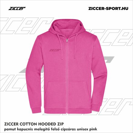 ZICCER COTTON HOODED ZIP pamut kapucnis melegítő felső cipzáras unisex pink