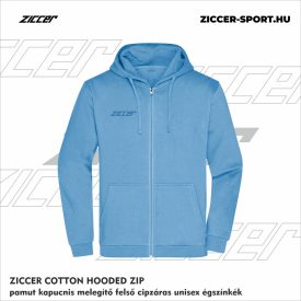   ZICCER COTTON HOODED ZIP pamut kapucnis melegítő felső cipzáras unisex égszínkék