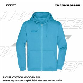   ZICCER COTTON HOODED ZIP pamut kapucnis melegítő felső cipzáras unisex türkiz