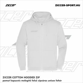   ZICCER COTTON HOODED ZIP pamut kapucnis melegítő felső cipzáras unisex fehér
