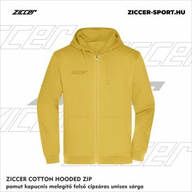   ZICCER COTTON HOODED ZIP pamut kapucnis melegítő felső cipzáras unisex sárga
