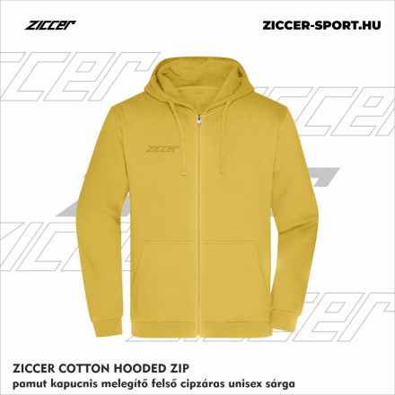 ZICCER COTTON HOODED ZIP pamut kapucnis melegítő felső cipzáras unisex sárga