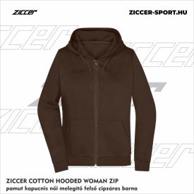   ZICCER COTTON HOODED WOMAN ZIP pamut kapucnis melegítő felső cipzáras női barna
