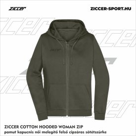   ZICCER COTTON HOODED WOMAN ZIP pamut kapucnis melegítő felső cipzáras női sötétszürke