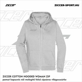   ZICCER COTTON HOODED WOMAN ZIP pamut kapucnis melegítő felső cipzáras női világosszürke