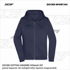   ZICCER COTTON HOODED WOMAN ZIP pamut kapucnis melegítő felső cipzáras női tengerészkék