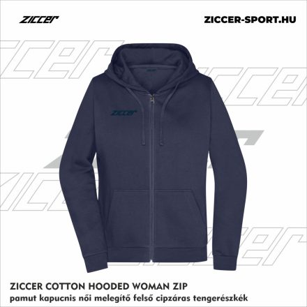 ZICCER COTTON HOODED WOMAN ZIP pamut kapucnis melegítő felső cipzáras női tengerészkék