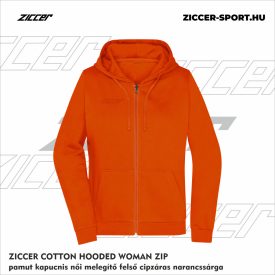   ZICCER COTTON HOODED WOMAN ZIP pamut kapucnis melegítő felső cipzáras női narancssárga