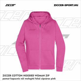   ZICCER COTTON HOODED WOMAN ZIP pamut kapucnis melegítő felső cipzáras női pink