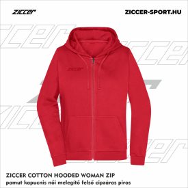   ZICCER COTTON HOODED WOMAN ZIP pamut kapucnis melegítő felső cipzáras női piros