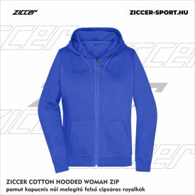   ZICCER COTTON HOODED WOMAN ZIP pamut kapucnis melegítő felső cipzáras női royalkék