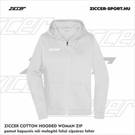   ZICCER COTTON HOODED WOMAN ZIP pamut kapucnis melegítő felső cipzáras női fehér