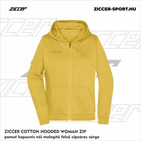   ZICCER COTTON HOODED WOMAN ZIP pamut kapucnis melegítő felső cipzáras női sárga