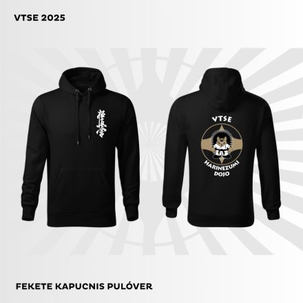 VTSE COTTON URBAN HOODED pamut kapucnis melegítő felső unisex fekete