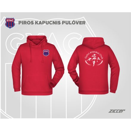 GYAC COTTON URBAN HOODED pamut kapucnis melegítő felső piros