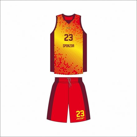 Ziccer Peak kosárlabda szett (mez+nadrág) STANDARD DESIGN - Piros-sárga/piros-sárga