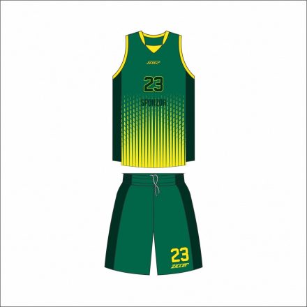 Ziccer Dunker kosárlabda szett (mez+nadrág) STANDARD DESIGN - Zöld-sárga-sötétzöld/zöld-sötétzöld