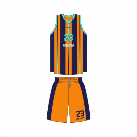 Ziccer Chicago kosárlabda szett (mez+nadrág) STANDARD DESIGN - Narancs-sötétlila-neonkék/narancs-sötétlila