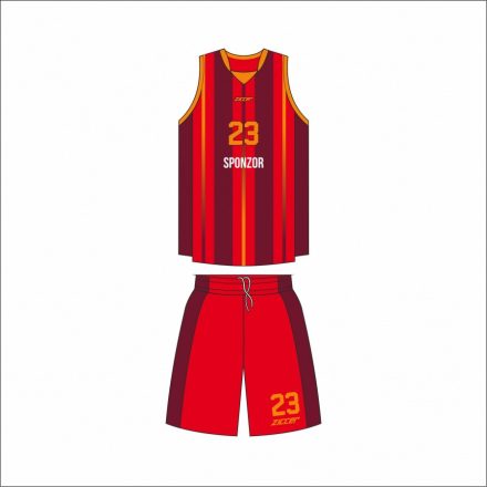 Ziccer Chicago kosárlabda szett (mez+nadrág) STANDARD DESIGN - Piros-bordó-narancs/piros-bordó