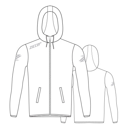 Ziccer Premier Slim hooded unisex kapucnis melegítő felső utazó CREATIVE DESIGN