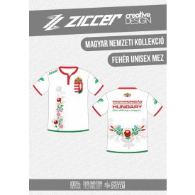 Magyar Virágmintás unisex mez fehér