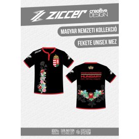 Magyar Virágmintás unisex mez fekete